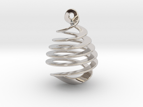Earring Twisted in Rhodium Plated Brass