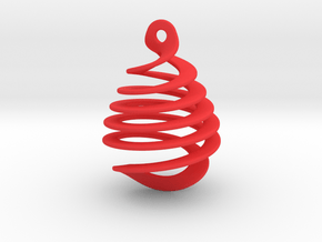 Earring Twisted in Red Processed Versatile Plastic