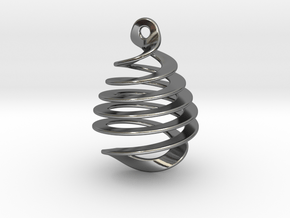Earring Twisted in Fine Detail Polished Silver