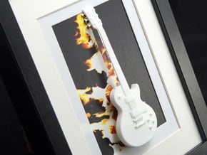 Gibson Les Paul guitar for photo frame in White Processed Versatile Plastic