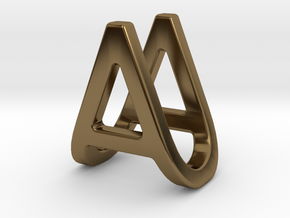 AU UA - Two way letter pendant in Polished Bronze