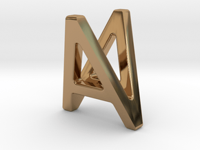 AV VA - Two way letter pendant in Polished Brass