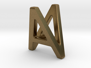 AV VA - Two way letter pendant in Natural Bronze