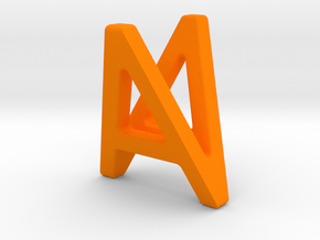 AV VA - Two way letter pendant in Orange Processed Versatile Plastic