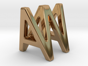 AW WA - Two way letter pendant in Polished Brass