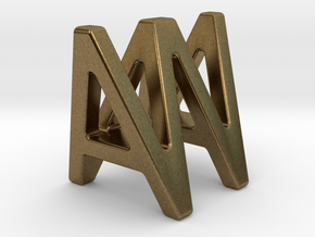 AW WA - Two way letter pendant in Natural Bronze