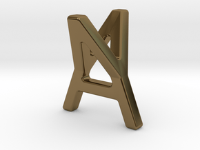 AY YA - Two way letter pendant in Polished Bronze