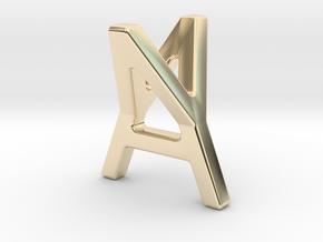 AY YA - Two way letter pendant in 14k Gold Plated Brass