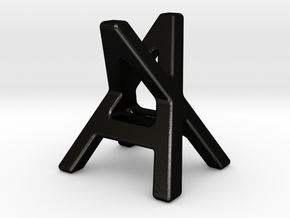 AX XA - Two way letter pendant in Matte Black Steel