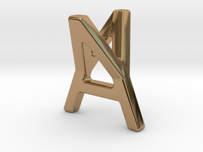 AY YA - Two way letter pendant in Polished Brass