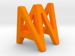 AW WA - Two way letter pendant in Orange Processed Versatile Plastic