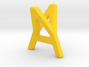 AY YA - Two way letter pendant in Yellow Processed Versatile Plastic