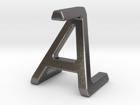 AZ ZA - Two way letter pendant in Polished Nickel Steel
