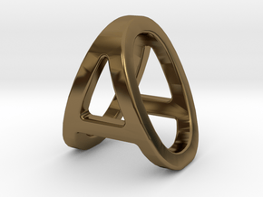 AO OA - Two way letter pendant in Polished Bronze