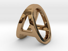 AO OA - Two way letter pendant in Polished Brass