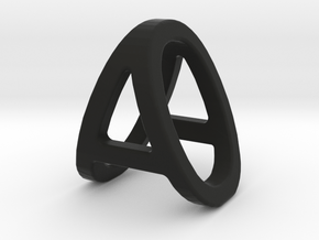 AO OA - Two way letter pendant in Black Natural Versatile Plastic