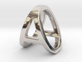 AO OA - Two way letter pendant in Rhodium Plated Brass