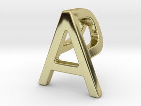 AP PA - Two way letter pendant in 18k Gold Plated Brass