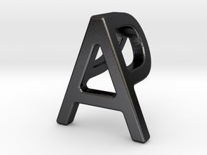 AP PA - Two way letter pendant in Polished and Bronzed Black Steel