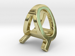 AQ QA - Two way letter pendant in 18k Gold Plated Brass