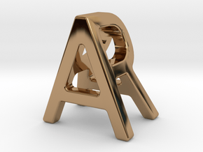 AR RA - Two way letter pendant in Polished Brass