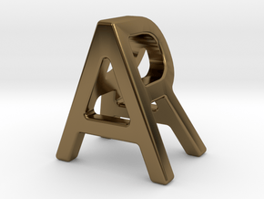 AR RA - Two way letter pendant in Polished Bronze