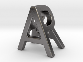AR RA - Two way letter pendant in Polished Nickel Steel