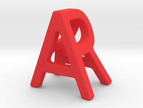 AR RA - Two way letter pendant in Red Processed Versatile Plastic