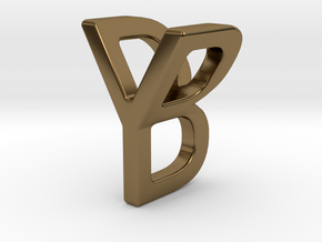 Two way letter pendant - BY YB in Polished Bronze