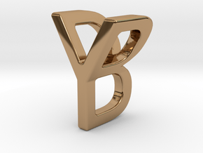 Two way letter pendant - BY YB in Polished Brass