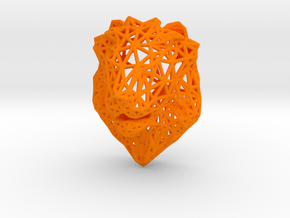 Lion Trophy Wireframe 80mm in Orange Processed Versatile Plastic