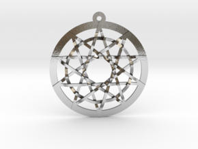 Woven Pentacles in Polished Silver
