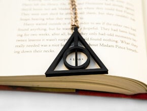 Deathly Hallows Rotating Pendant in Black Natural Versatile Plastic