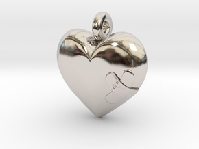 Wounded Heart Pendant in Rhodium Plated Brass