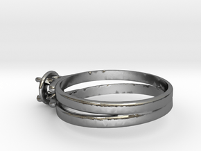 Ø19.10 Mm Diamond Ring Ø4.8 Mm Fit in Polished Silver