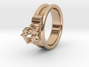Ø17.50 Mm Diamond Ring Ø4.8 Mm Fit in 14k Rose Gold