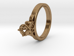 Ø20.4 Mm Diamond Ring Ø4.8 Mm Fit with bow in Natural Brass