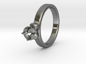 Ø20.4 Mm Bow Diamond Ring Ø4.8 Mm Fit in Fine Detail Polished Silver
