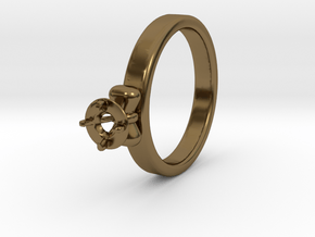 Ø20.4 Mm Bow Diamond Ring Ø4.8 Mm Fit in Polished Bronze
