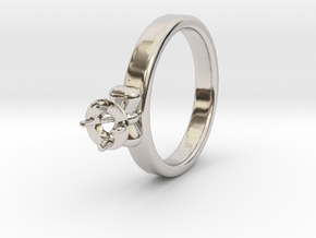 Ø20.4 Mm Bow Diamond Ring Ø4.8 Mm Fit in Rhodium Plated Brass