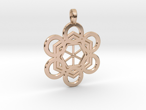 META-ENERGY GRID in 14k Rose Gold Plated Brass