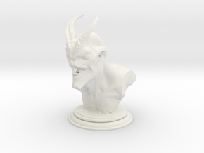 Demon head bust 01 in White Natural Versatile Plastic