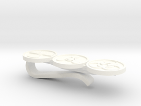 Nuke Chem Bio Tie bar / tie clip - PLASTIC in White Processed Versatile Plastic