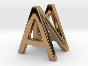 AN NA - Two way letter pendant in Polished Brass