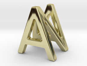 AN NA - Two way letter pendant in 18k Gold Plated Brass