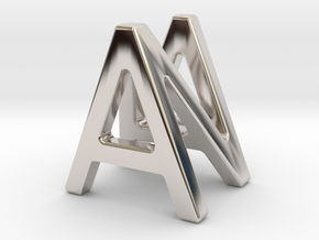 AN NA - Two way letter pendant in Rhodium Plated Brass