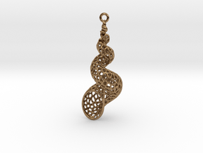 Turitella SeaShell Voronoi Pattern - elongated in Natural Brass