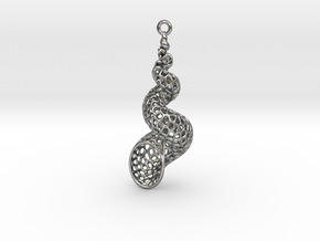 Turitella SeaShell Voronoi Pattern - elongated in Natural Silver