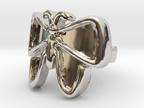 The Unfolding Butterfly Ring Size (US Size 7) in Rhodium Plated Brass