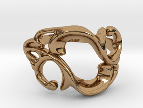 'Like Vines We Intertwine' Ring in Polished Brass